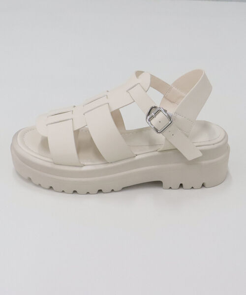 fredy emue（フレディエミュ）の「トラックソールオープングルカサンダル（サンダル・レディース・ブラック/キナリ・MEDIUM/LARGE）」の16枚目の写真