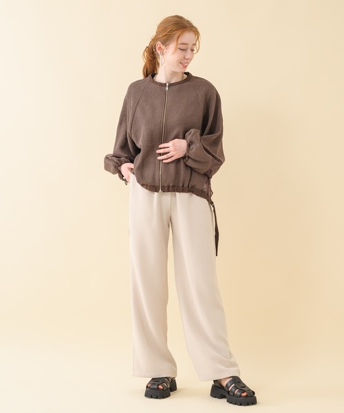 Paradise Picnic（パラダイスピクニック）の「Lallia Mu メッシュドルマンスリーブブルゾン（ブルゾン・レディース・ホワイト/ブラウン・FREE）」の3枚目の写真