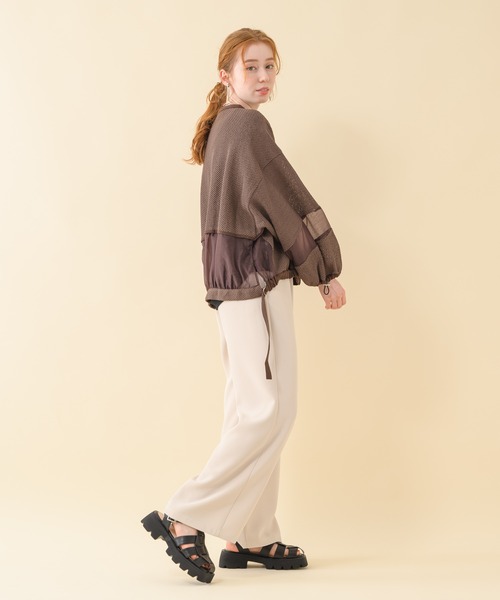 Paradise Picnic（パラダイスピクニック）の「Lallia Mu メッシュドルマンスリーブブルゾン（ブルゾン・レディース・ホワイト/ブラウン・FREE）」の6枚目の写真