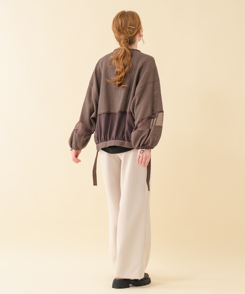 Paradise Picnic（パラダイスピクニック）の「Lallia Mu メッシュドルマンスリーブブルゾン（ブルゾン・レディース・ホワイト/ブラウン・FREE）」の7枚目の写真