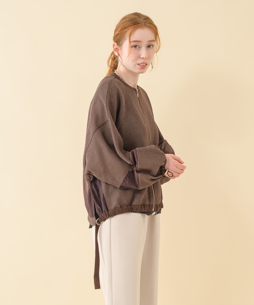 Paradise Picnic（パラダイスピクニック）の「Lallia Mu メッシュドルマンスリーブブルゾン（ブルゾン・レディース・ホワイト/ブラウン・FREE）」の9枚目の写真