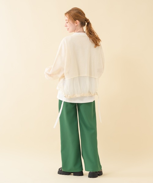 Paradise Picnic（パラダイスピクニック）の「Lallia Mu メッシュドルマンスリーブブルゾン（ブルゾン・レディース・ホワイト/ブラウン・FREE）」の13枚目の写真