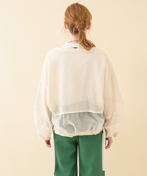 Paradise Picnic（パラダイスピクニック）の「Lallia Mu メッシュドルマンスリーブブルゾン（ブルゾン・レディース・ホワイト/ブラウン・FREE）」の16枚目の写真