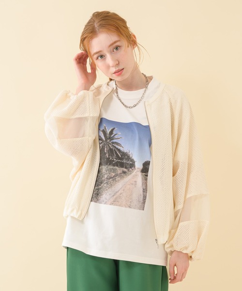 Paradise Picnic（パラダイスピクニック）の「Lallia Mu メッシュドルマンスリーブブルゾン（ブルゾン・レディース・ホワイト/ブラウン・FREE）」の19枚目の写真