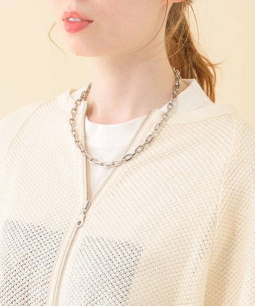 Paradise Picnic（パラダイスピクニック）の「Lallia Mu メッシュドルマンスリーブブルゾン（ブルゾン・レディース・ホワイト/ブラウン・FREE）」の20枚目の写真