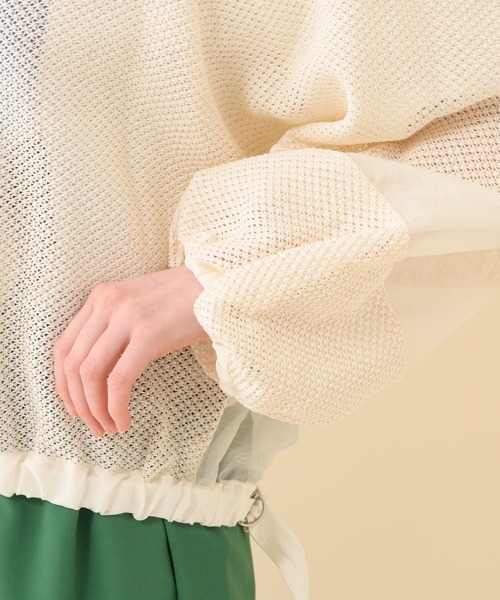 Paradise Picnic（パラダイスピクニック）の「Lallia Mu メッシュドルマンスリーブブルゾン（ブルゾン・レディース・ホワイト/ブラウン・FREE）」の22枚目の写真