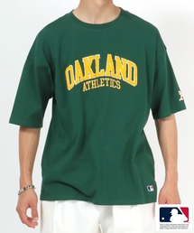MLB（メジャーリーグベースボール）の「MLB（メジャーリーグベースボール）フロントロゴ サガラ刺繍半袖Ｔシャツ（Tシャツ/カットソー・メンズ）」