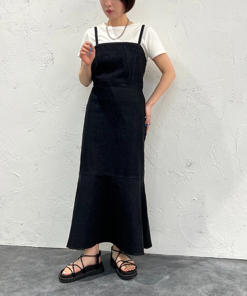 apres jour mignon（アプレジュールミニョン）の「デニムマーメイドキャミワンピース【ZOZOTOWN限定アイテム】（ワンピース・レディース・ブラック/ブルー系その他2・SMALL/X-LARGE/MEDIUM）」の12枚目の写真