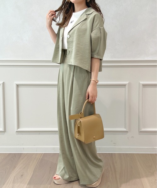 apres jour（アプレジュール）の「【セットアップ可能】ワイドパンツ【ZOZOTOWN限定アイテム】（その他パンツ・レディース・ブラック/ベージュ/ミント・X-LARGE/フリー）」の3枚目の写真