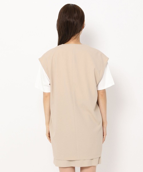 mysty woman（ミスティウーマン）の「ノーカラーミドルジレ 285439（ベスト・レディース・ダークブラウン/ベージュ/ダークオレンジ・FREE）」の13枚目の写真