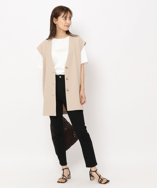 mysty woman（ミスティウーマン）の「ノーカラーミドルジレ 285439（ベスト・レディース・ダークブラウン/ベージュ/ダークオレンジ・FREE）」の15枚目の写真