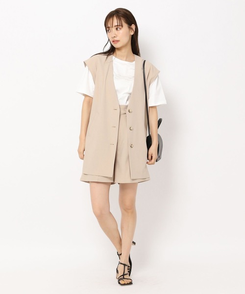 mysty woman（ミスティウーマン）の「ノーカラーミドルジレ 285439（ベスト・レディース・ダークブラウン/ベージュ/ダークオレンジ・FREE）」の12枚目の写真