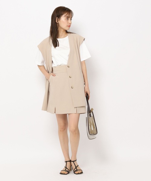 mysty woman（ミスティウーマン）の「ノーカラーミドルジレ 285439（ベスト・レディース・ダークブラウン/ベージュ/ダークオレンジ・FREE）」の22枚目の写真