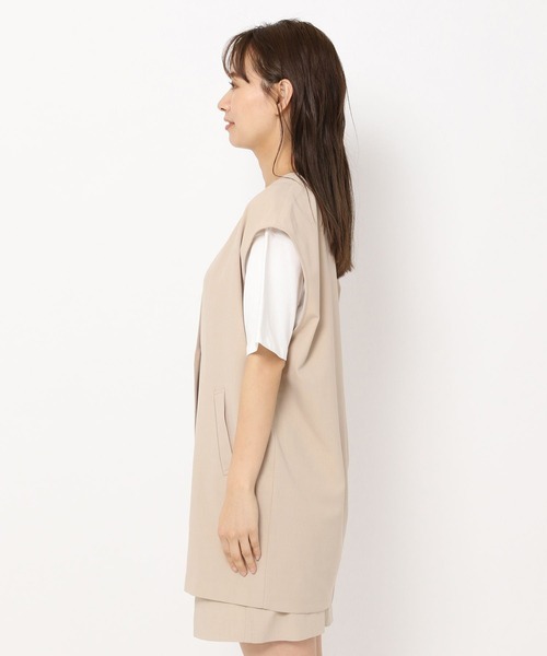 mysty woman（ミスティウーマン）の「ノーカラーミドルジレ 285439（ベスト・レディース・ダークブラウン/ベージュ/ダークオレンジ・FREE）」の16枚目の写真