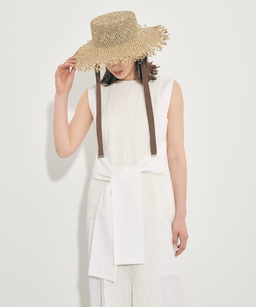 PUBLIC TOKYO（パブリックトウキョウ）の「フリンジカンカンボウ（ハット・レディース・ベージュ/カーキ・FREE）」の5枚目の写真