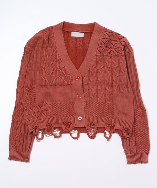 MARTE(マルテ)の「Damage Wash Knit Cardigan(カーディガン/ボレロ・レディース・オレンジ/ブルー・FREE)」の9枚目の写真