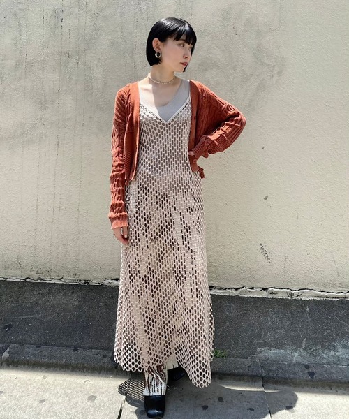 MARTE(マルテ)の「Damage Wash Knit Cardigan(カーディガン/ボレロ・レディース・オレンジ/ブルー・FREE)」の18枚目の写真
