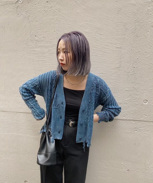 MARTE(マルテ)の「Damage Wash Knit Cardigan(カーディガン/ボレロ・レディース・オレンジ/ブルー・FREE)」の16枚目の写真