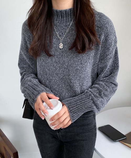 ABITOKYO（アビトーキョー）の「2022AW　ベロアモールハイネックニット（ニット/セーター・レディース・チャコールグレー/ブラック/グレイッシュベージュ・FREE）」の15枚目の写真