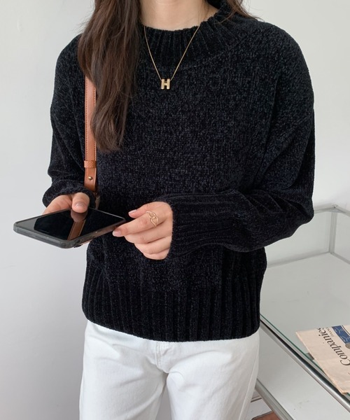 ABITOKYO（アビトーキョー）の「2022AW　ベロアモールハイネックニット（ニット/セーター・レディース・チャコールグレー/ブラック/グレイッシュベージュ・FREE）」の18枚目の写真