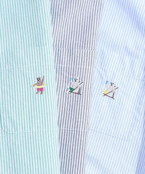 coen(コーエン)の「ワンポイント刺繍サマーベア刺繍オックスボタンダウン半袖シャツ(シャツ/ブラウス・メンズ・ホワイト/ライトブルー/イエロー/ダークグレー/ケリー/コバルトブルー・SMALL/MEDIUM/LARGE/X-LARGE)」の8枚目の写真