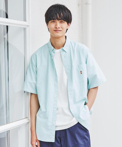 coen(コーエン)の「ワンポイント刺繍サマーベア刺繍オックスボタンダウン半袖シャツ(シャツ/ブラウス・メンズ・ホワイト/ライトブルー/イエロー/ダークグレー/ケリー/コバルトブルー・SMALL/MEDIUM/LARGE/X-LARGE)」の11枚目の写真