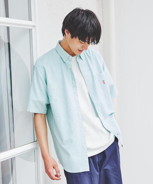 coen(コーエン)の「ワンポイント刺繍サマーベア刺繍オックスボタンダウン半袖シャツ(シャツ/ブラウス・メンズ・ホワイト/ライトブルー/イエロー/ダークグレー/ケリー/コバルトブルー・SMALL/MEDIUM/LARGE/X-LARGE)」の14枚目の写真