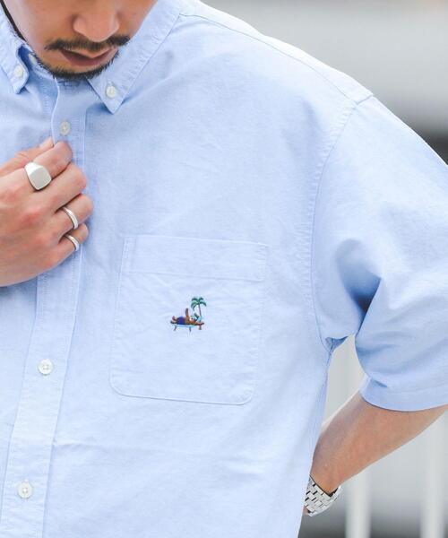 coen(コーエン)の「ワンポイント刺繍サマーベア刺繍オックスボタンダウン半袖シャツ(シャツ/ブラウス・メンズ・ホワイト/ライトブルー/イエロー/ダークグレー/ケリー/コバルトブルー・SMALL/MEDIUM/LARGE/X-LARGE)」の19枚目の写真