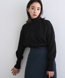INDIVI | 【洗える/SETUP可能/UVケア/接触冷感】リブネックプルオーバー(Tシャツ/カットソー)