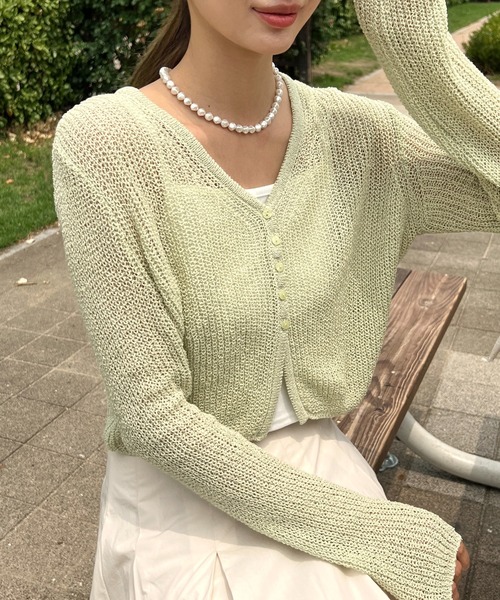 お気に入り登録数3.4万突破！】シースルーカラークロップド