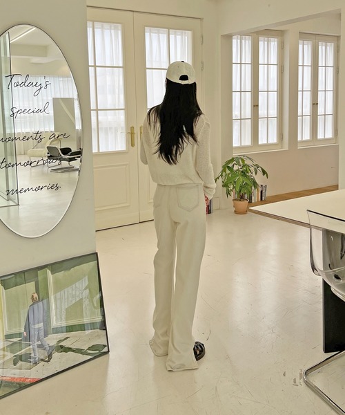 by muni:r(バイ ムニール)の「【お気に入り登録数3.4万突破!】シースルーカラークロップドガーディガン(ニット/セーター・レディース・ネイビー/ピンク/グリーン/アイボリー・FREE)」の6枚目の写真