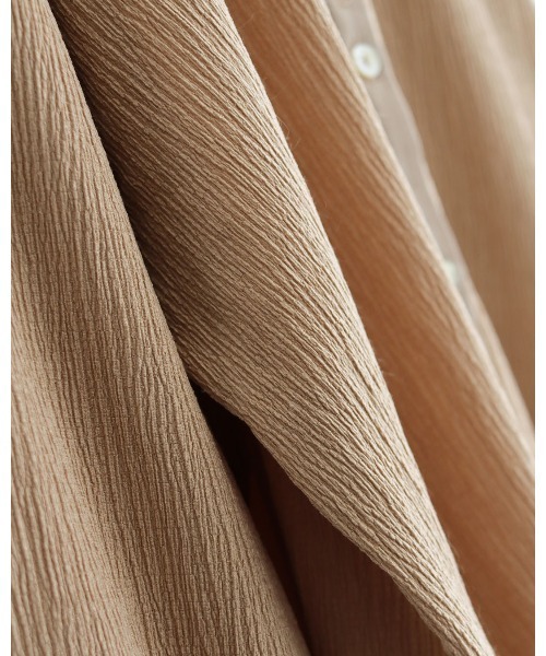 HER CLOSET（ハークローゼット）の「【shemoshelly】クリンクル ダブルボタンシャツブラウス（Tシャツ/カットソー・レディース・ブラック/ベージュ/オフホワイト・M）」の14枚目の写真