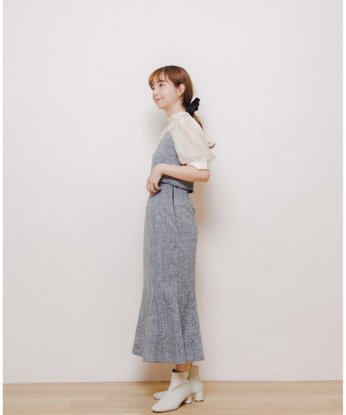 flower（フラワー）の「パピヨンツイードスカート（スカート・レディース・ベージュ/ブラック・FREE）」の16枚目の写真