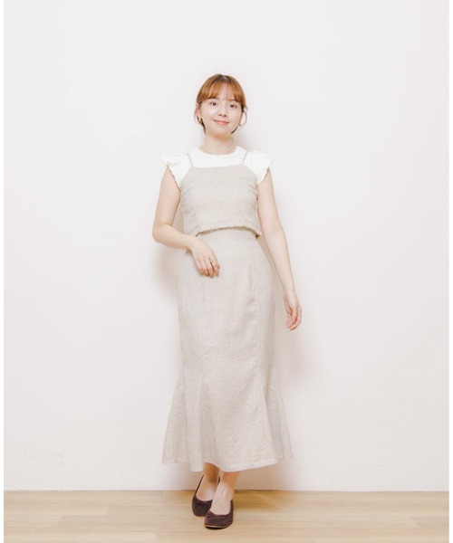 flower（フラワー）の「パピヨンツイードスカート（スカート・レディース・ベージュ/ブラック・FREE）」の8枚目の写真