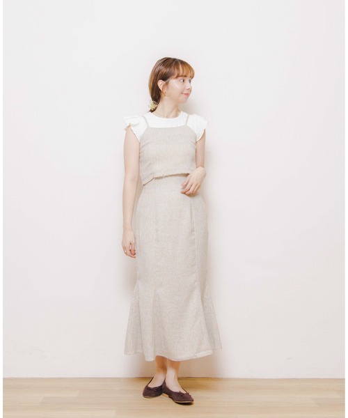 flower（フラワー）の「パピヨンツイードスカート（スカート・レディース・ベージュ/ブラック・FREE）」の12枚目の写真