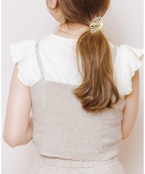 flower（フラワー）の「パピヨンツイードスカート（スカート・レディース・ベージュ/ブラック・FREE）」の13枚目の写真