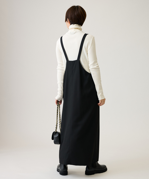 journal standard L'essage（ジャーナルスタンダードレサージュ）の「カルゼストライプ/TWカルゼ ジャンパーワンピース（ワンピース・レディース・ブラック/ネイビー・FREE）」の4枚目の写真