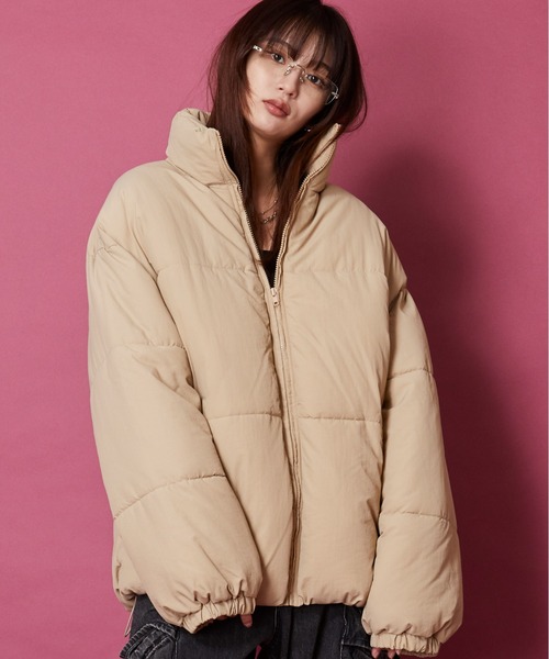 unrelaxing（アンリラクシング）の「ボリュームハイネック撥水ナイロンエコダウンジャケット（ダウンジャケット/コート・メンズ・ブラック/アイボリー/ライトカーキ/グレー/スミクロ/ブルー系/その他/ベージュ・FREE）」の5枚目の写真