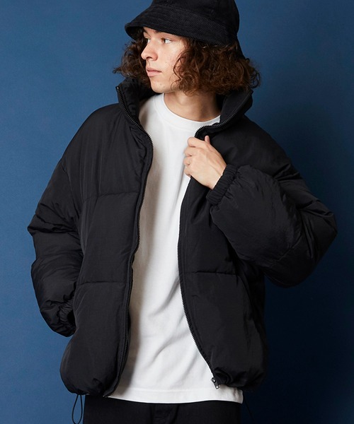 セール】ボリュームハイネック撥水ナイロンエコダウンジャケット