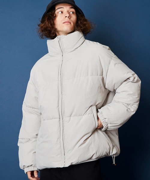 セール】ボリュームハイネック撥水ナイロンエコダウンジャケット