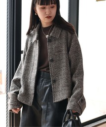 cepo | カットメルトン ショートジャケット(ステンカラーコート)