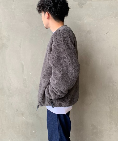 DANTON（ダントン）の「[DANTON/ダントン] ハイパイルボアフリース ノーカラージップカーディガン（その他アウター・レディース・チャコールグレー/ブラック/オフホワイト・44/40/42）」の13枚目の写真