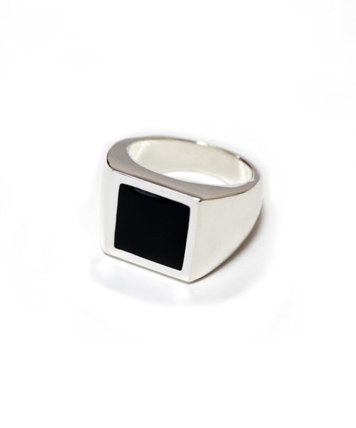 Ayler(アイラー)の「【Ayler】square top ring スクエアトップリング Ay-026(リング・メンズ・シルバー×ブラック・17号/15号)」の8枚目の写真