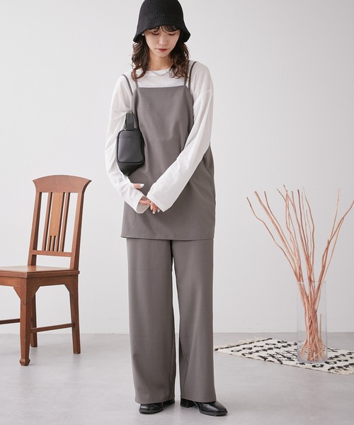 CIAOPANIC TYPY(チャオパニックティピー)の「■【セット】とろみキャミ×サロペットパンツ(サロペット/オーバーオール・レディース・グレー/ブラウン/ブラック・MEDIUM/SMALL)」の15枚目の写真