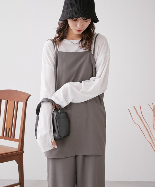 CIAOPANIC TYPY(チャオパニックティピー)の「■【セット】とろみキャミ×サロペットパンツ(サロペット/オーバーオール・レディース・グレー/ブラウン/ブラック・MEDIUM/SMALL)」の20枚目の写真