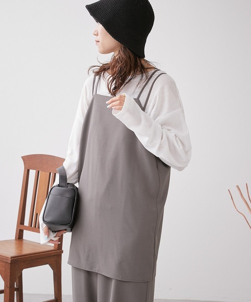 CIAOPANIC TYPY(チャオパニックティピー)の「■【セット】とろみキャミ×サロペットパンツ(サロペット/オーバーオール・レディース・グレー/ブラウン/ブラック・MEDIUM/SMALL)」の21枚目の写真