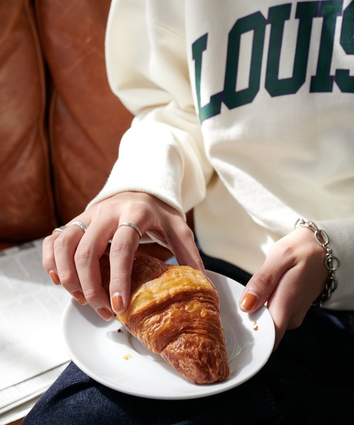 DISCOAT（ディスコート）の「カレッジショート丈スウエット（スウェット・レディース・ネイビー/オフホワイト/ライトベージュ・FREE）」の18枚目の写真