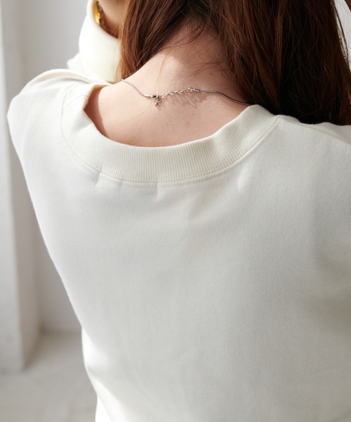 DISCOAT（ディスコート）の「カレッジショート丈スウエット（スウェット・レディース・ネイビー/オフホワイト/ライトベージュ・FREE）」の16枚目の写真