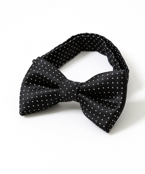 ABAHOUSE（アバハウス）の「シルクドット蝶ネクタイ（蝶ネクタイ・メンズ・シルバー/ネイビー/ブラック・FREE）」の2枚目の写真