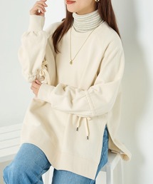 OMNES | 裏毛スウェット袖リボンプルオーバー(Tシャツ/カットソー)